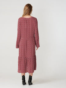 Anna long-sleeved dress - Sundried Tomato