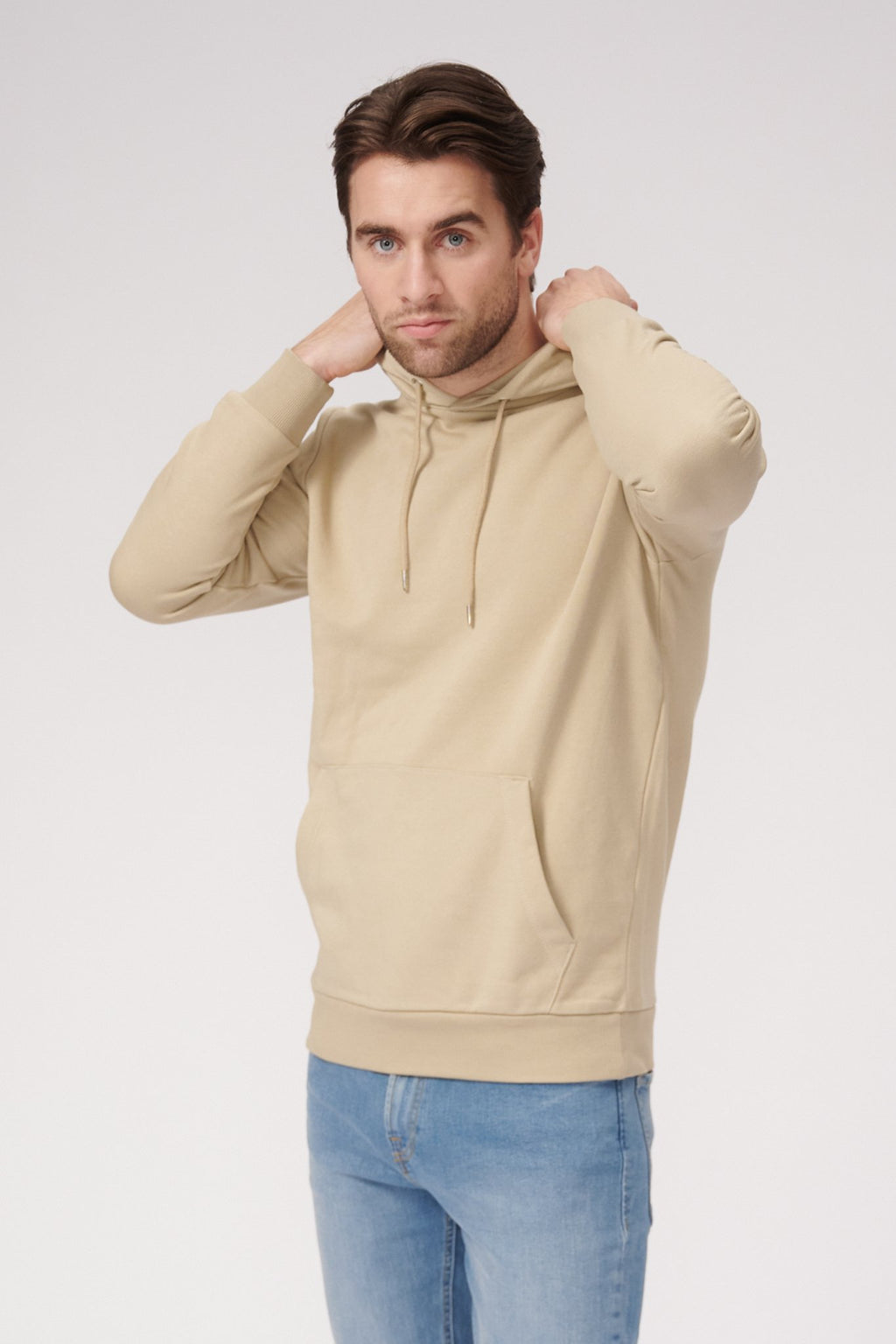 Basic Hoodie prakaitas - tamsus smėlio spalvos