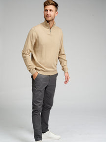 Basic Knit High zip - Beige