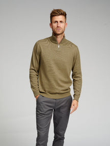 Basic Knit High zip - Green