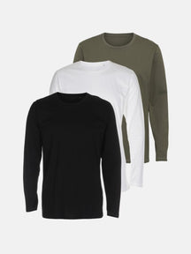 Basic Marškinėliai ilgomis rankovėmis-paketo pasiūlymas (3 vnt.)