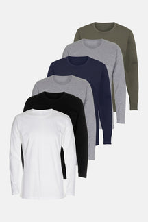 Basic Marškinėliai ilgomis rankovėmis - paketo pasiūlymas (6 vnt.)