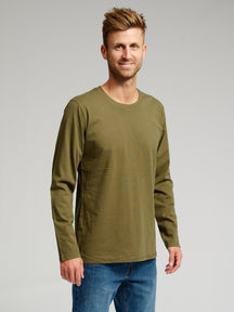 Basic Marškinėliai ilgomis rankovėmis-armija žalia