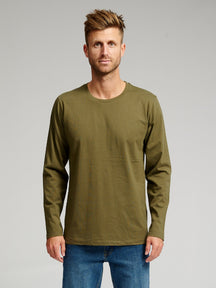 Basic Marškinėliai ilgomis rankovėmis-armija žalia