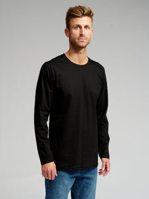 Basic Marškinėliai ilgomis rankovėmis - juodi
