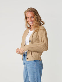 Button Cardigan - Beige