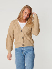 Button Cardigan - Beige