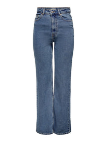 „Camille“ plačiosios kojos džinsai - mėlynas džinsinis audinys