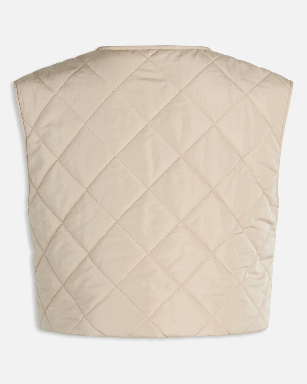 Daisy Short Quilt Vest - Beige