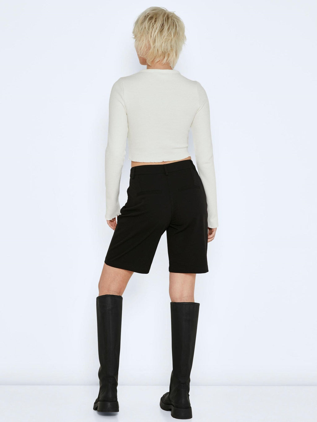 Drew High Waist Wide Shorts - Black