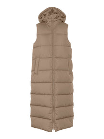 Elinora Lang Puffet Vest - Silver Mink