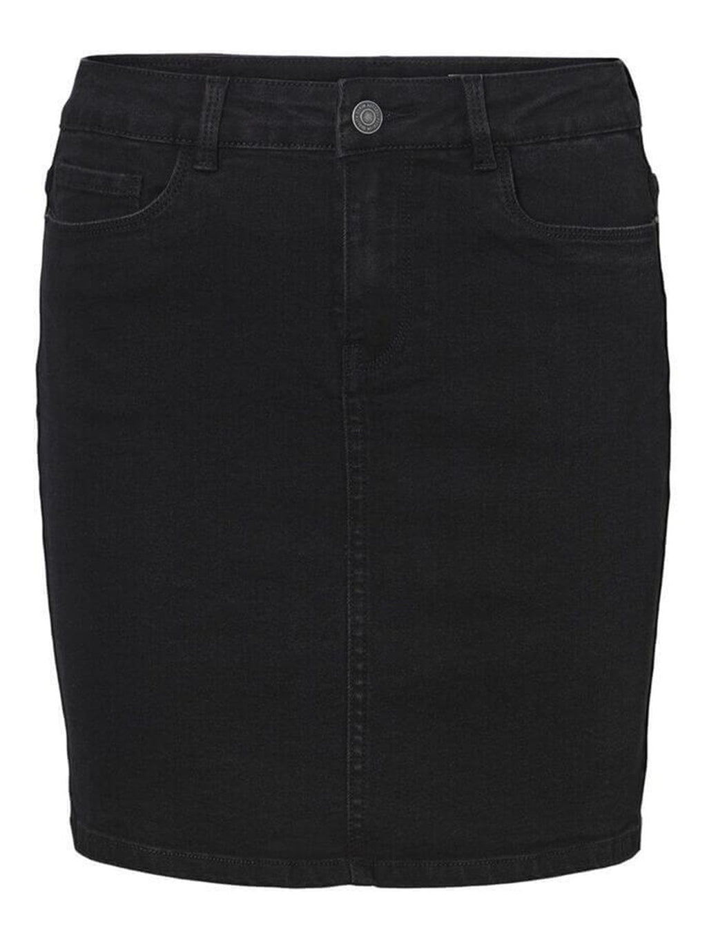 Karštas septynis sijonas - juodas džinsinis audinys