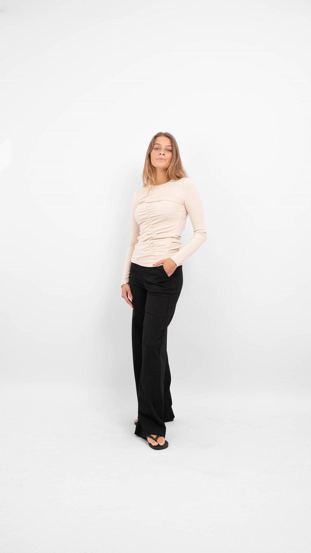 Jamie Long Sleeved Top - Sandshell