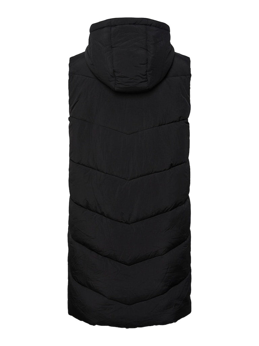 Jamilla Long Puffer Vest - Black