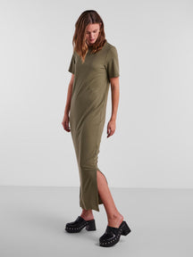 Kylie O-Neck Maxi Kjole - Deep Lichen Green