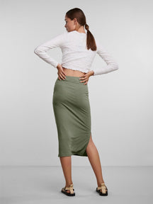 Kylie sijonas - gilios kerpės žalia