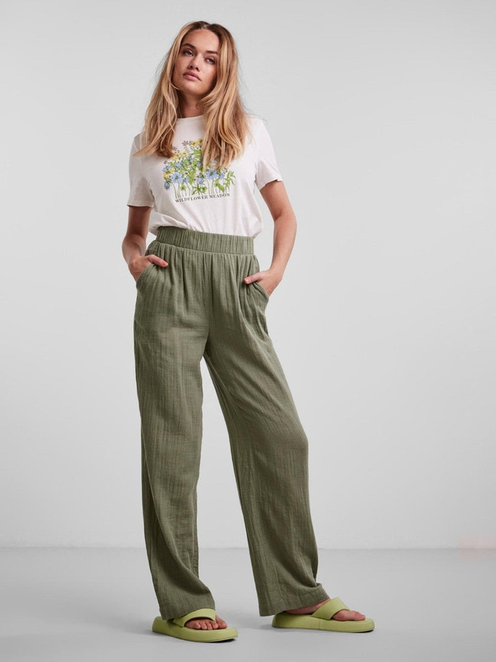 Lelou highwaist pants - Sea Spray