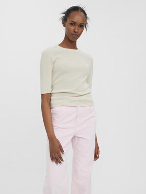 Lexsun O-Neck Pullover - Birch - TeeShoppen Group™ - Knitwear - Vero Moda