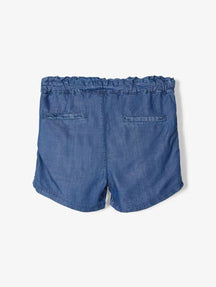 Šviesus džinsinis audinys shorts - Mėlyna