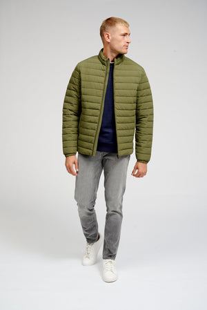 Light Puffer Jacket - Olive Night - TeeShoppen Group™ - Jacket - TeeShoppen