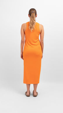 Line Summer Dress - Persimmon Orange