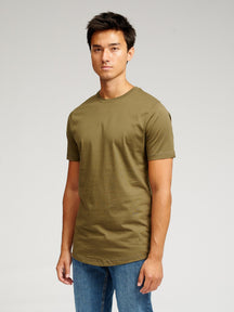 Ilgi marškinėliai - armija žalia