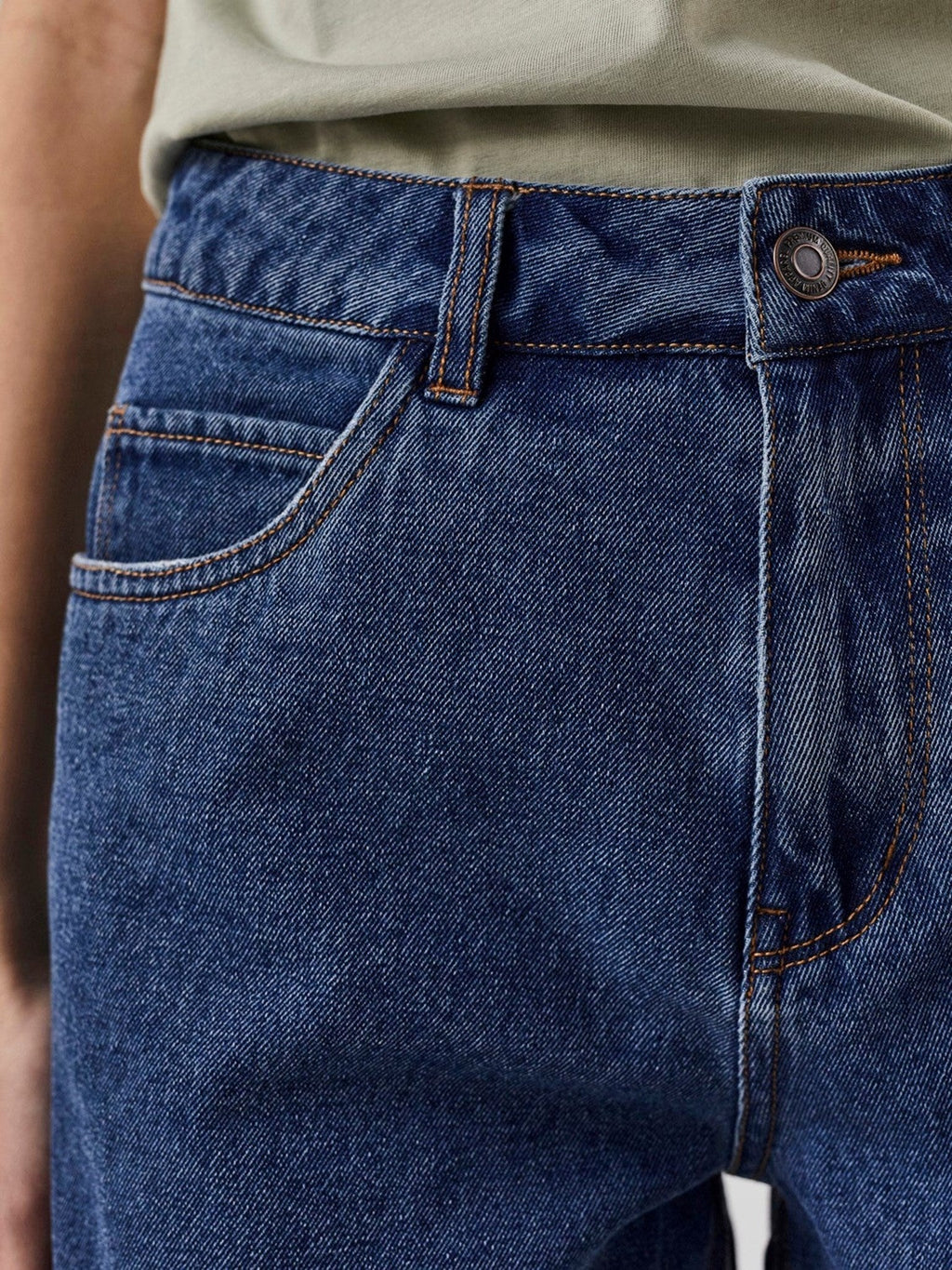 Laisvas Shorts - Vidutiniškai mėlynas džinsinis audinys