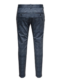 Mark Check Pants - Dress Blue