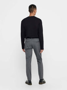 Mark Pants Stripy - Light gray