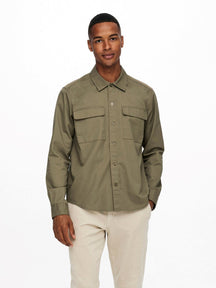 Matti Twill Overshirt - Green