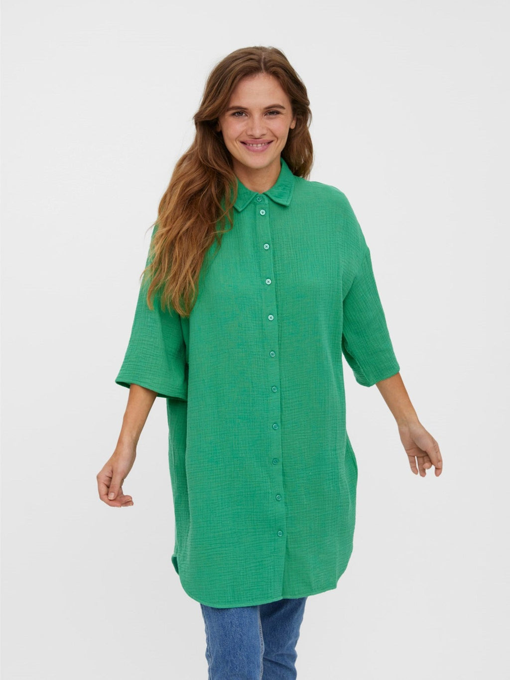 Natali 3/4 overshirt - Holly Green