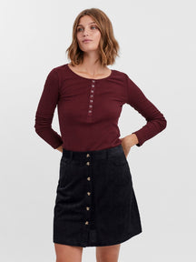 Natasha Placket Sweater - Burgundy