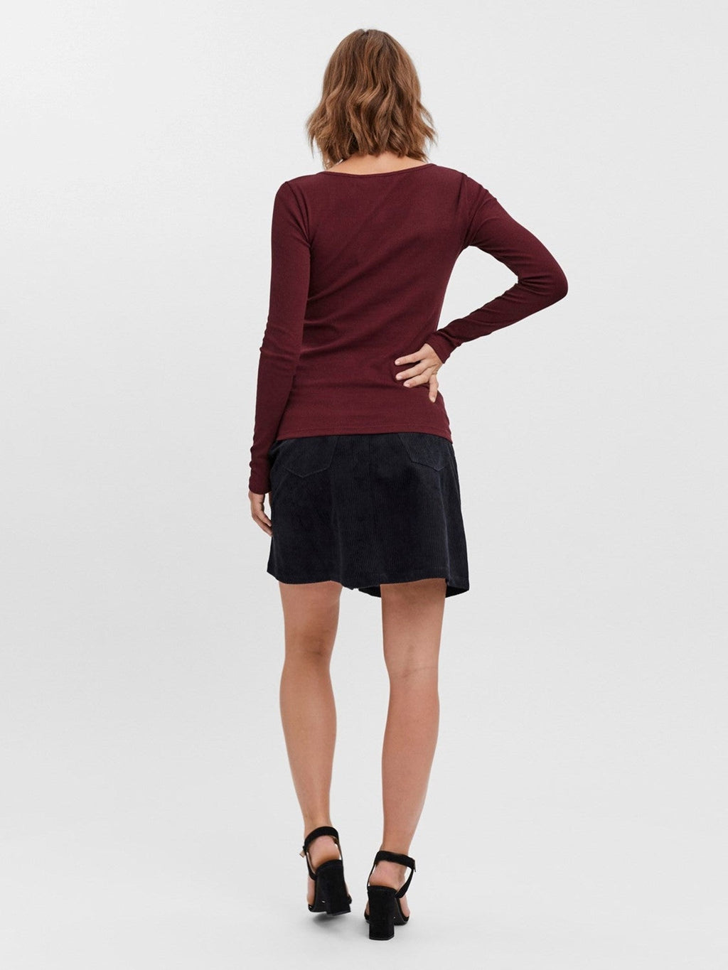 Natasha Placket Sweater - Burgundy