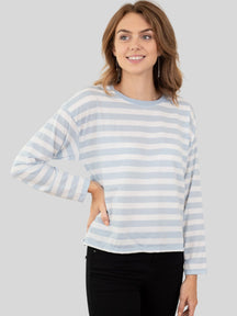 „Nelli“ megztinis ilgomis rankovėmis - šviesiai mėlynas