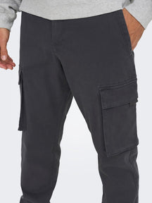 Next Cargo Pants - Grey Pinstripe