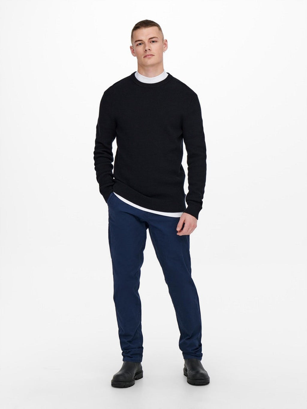 Phil Knit Pullover - Dark Navy