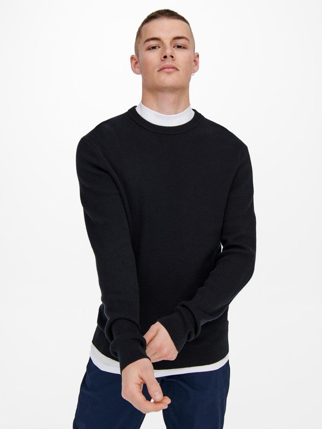 Phil Knit Pullover - Dark Navy