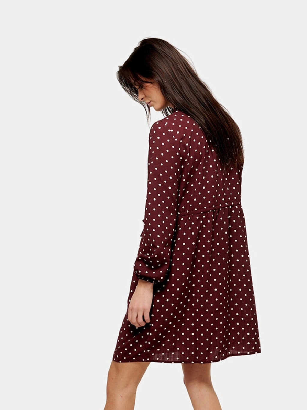 Printed Shirt Dress - Red