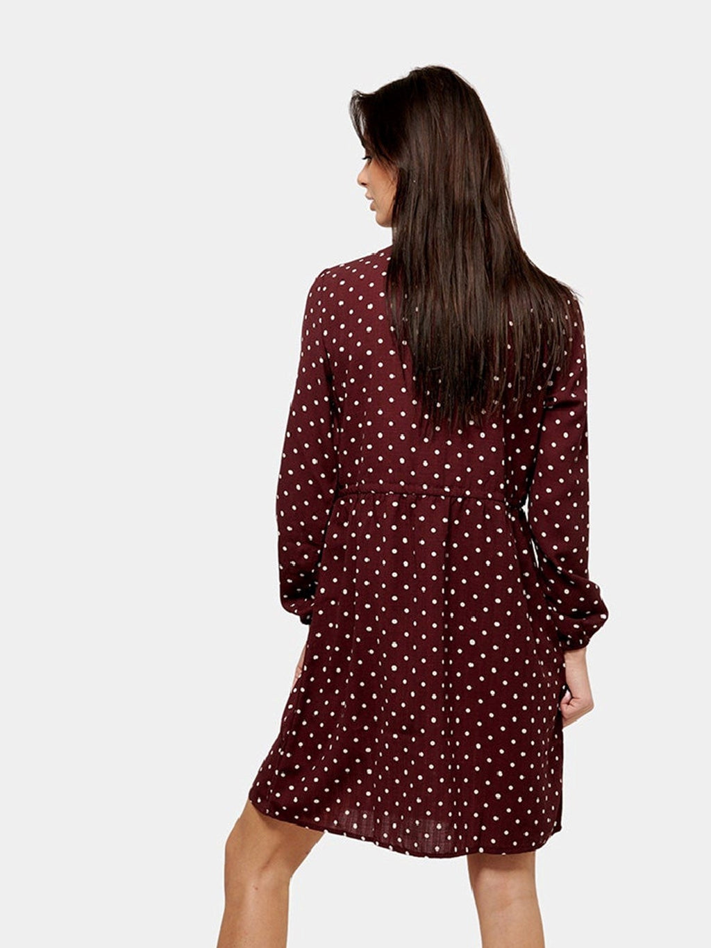 Printed Shirt Dress - Red