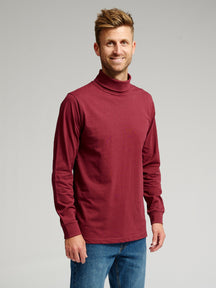 Roll Collar megztinis - bordo raudonas