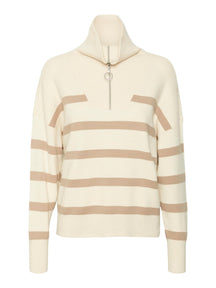 „Saba Stripe Half -Zip“ palaidinė - beržo ruda