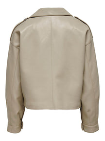 Smokey Faux Leather Jacket - Crockery