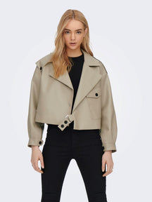 Smokey Faux Leather Jacket - Crockery