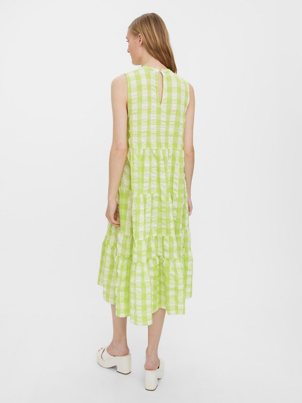 Sody Calf Highneck Dress - Shadow Lime