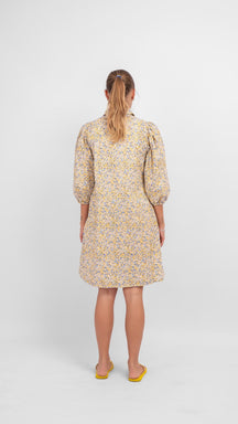 Sofie marškinių suknelė - mėlyna ir geltona gėlė