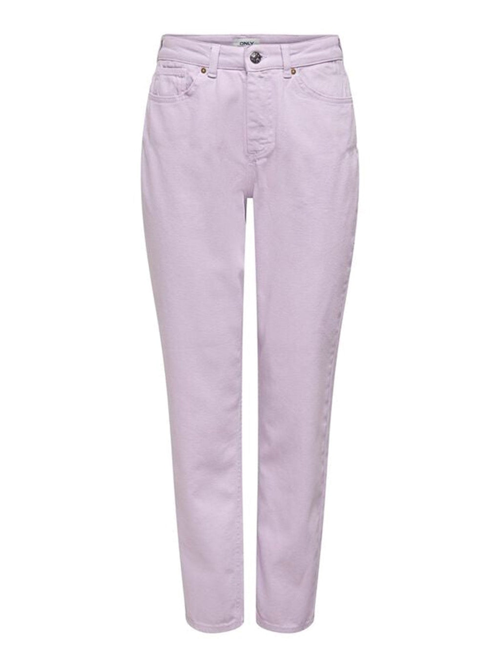 Solid Color Mom Pants - Orchid Bouquet