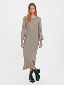 Valor O-Neck knit dress - Roasted Cashew