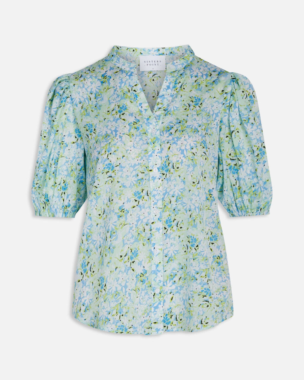 Varia Blouse - Blue/Green Flower