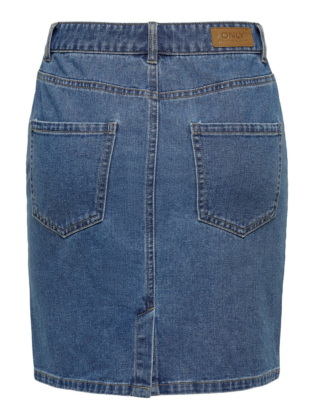 „Vega“ aukšto juosmens sijonas - vidutiniškai mėlynas džinsinis audinys
