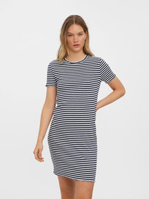 Vio Stripe Short Dress - Navy Blazer